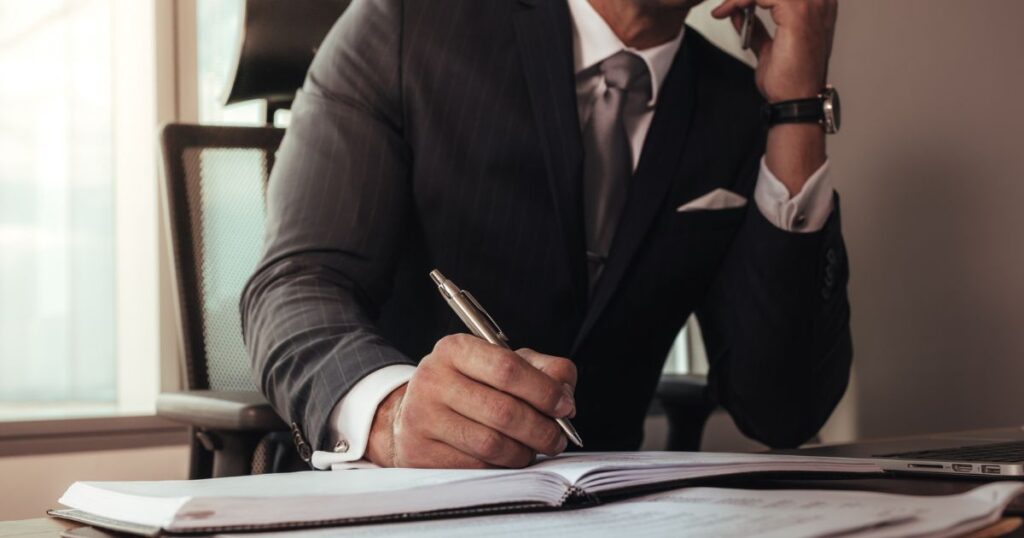 lawyer working at his desk
