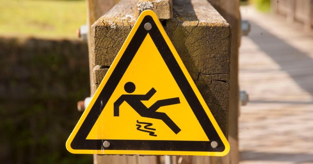 slip and fall hazard sign
